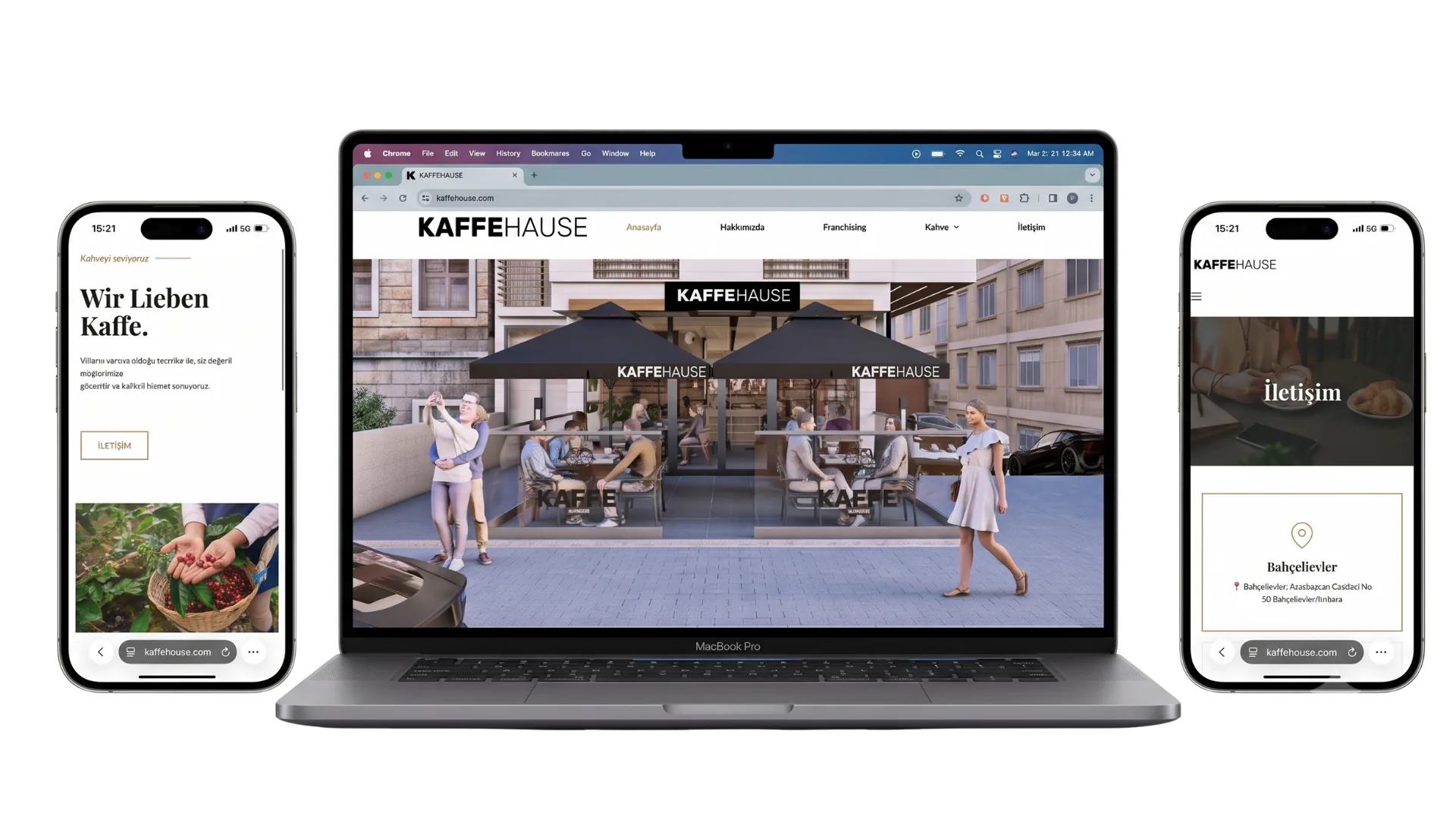 Cafe web sitesi görseli