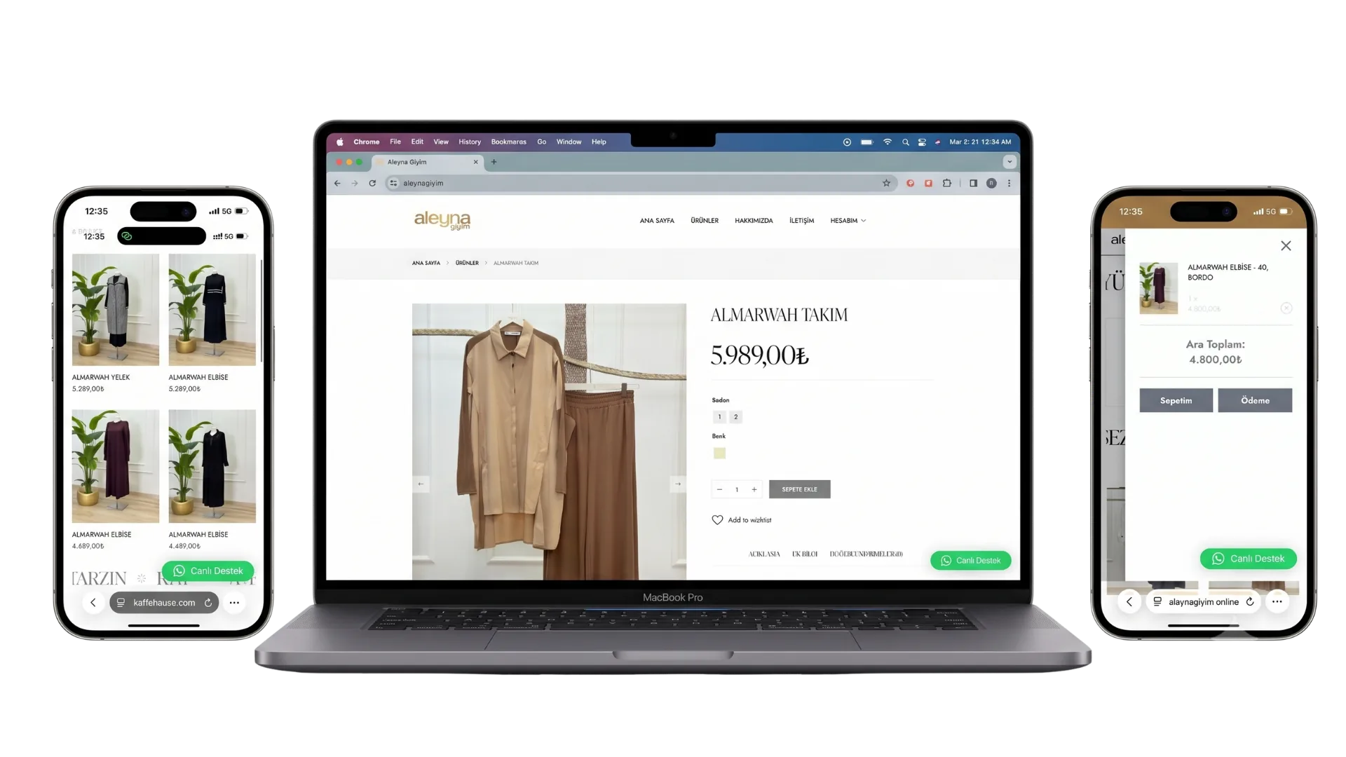 Giyim e-ticaret web sitesi görseli