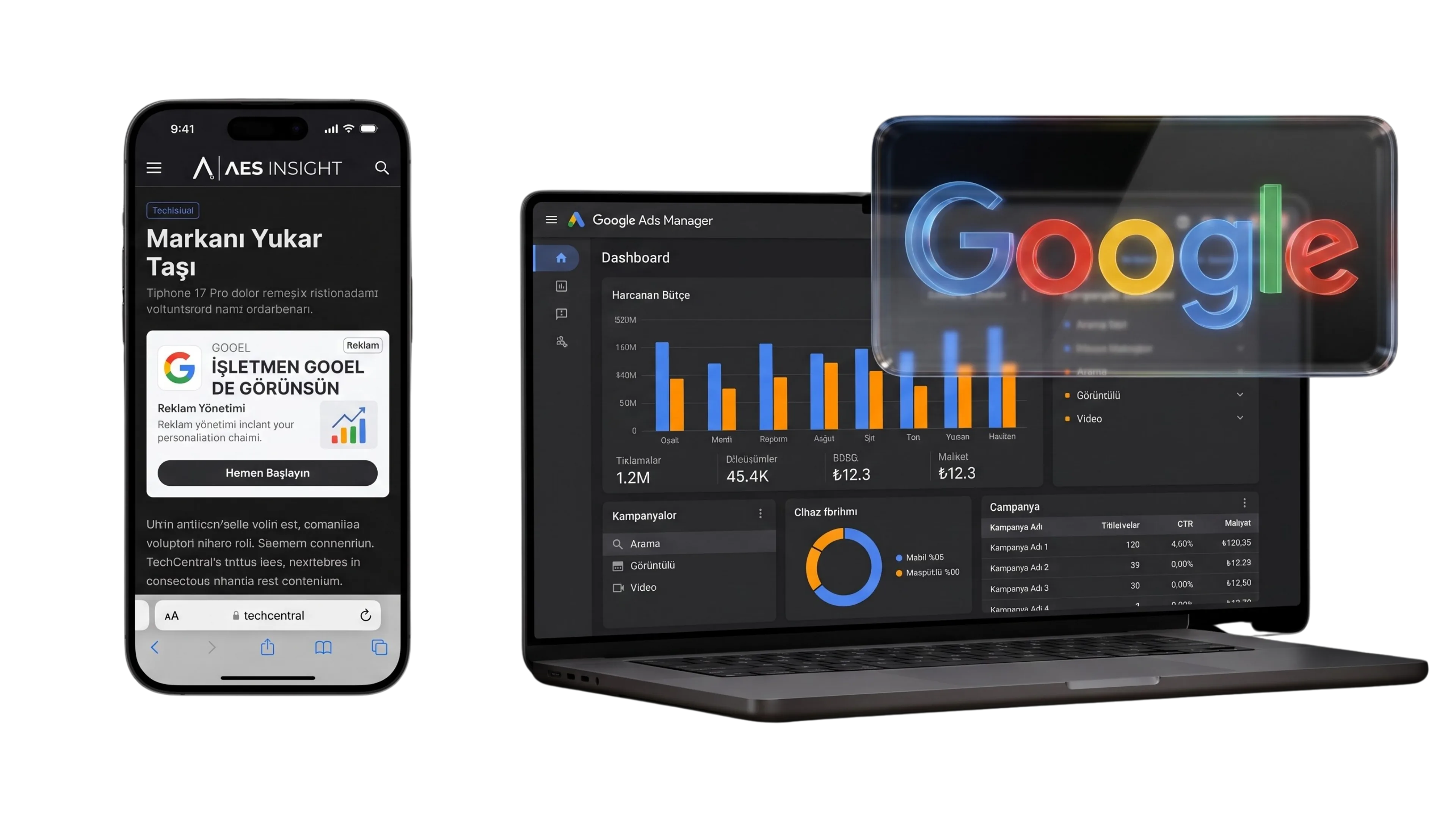 Google Ads yönetimi görseli